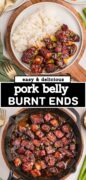 Pork Belly Burnt Ends in the smoker recipe pinterest image