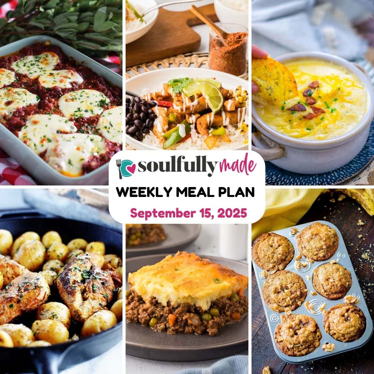 Soulfully Made weekly meal plan for September 15, 2025 image.