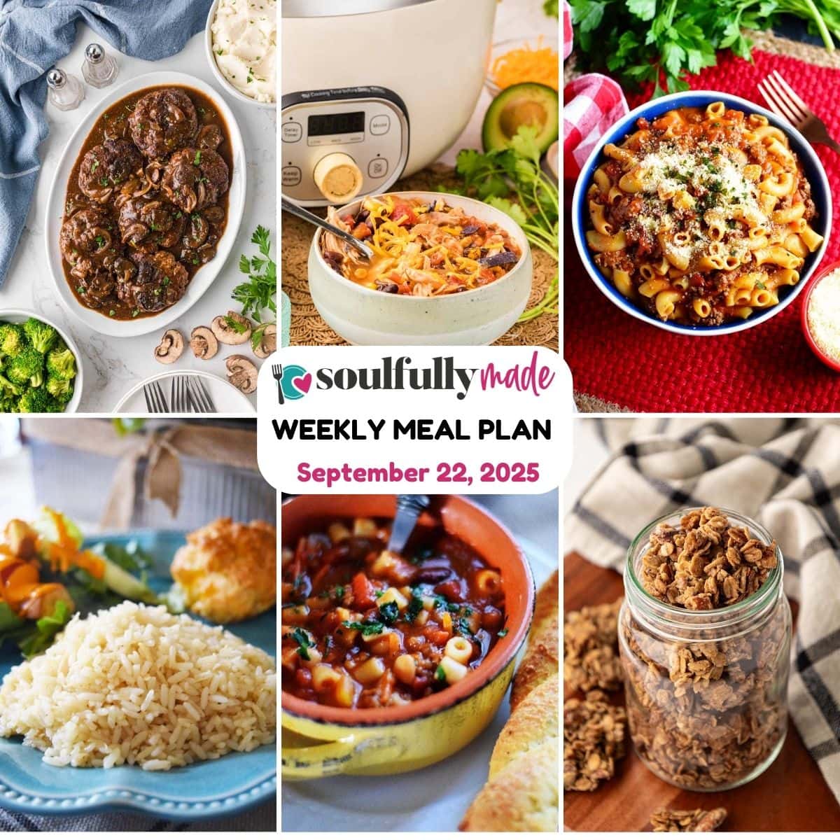 Soulfully Made weekly meal plan for September 22, 2025 image.