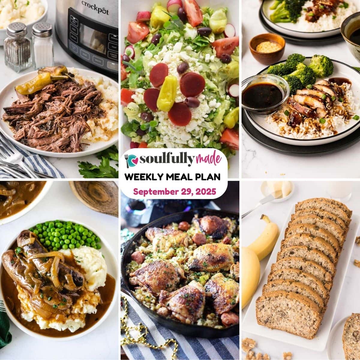 Soulfully Made weekly meal plan for September 29, 2025 image.