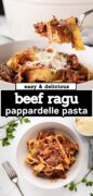 Pappardelle Beef Ragu Recipe Pinterest image