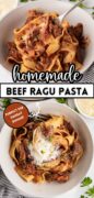 Pappardelle Beef Ragu Recipe Pinterest image