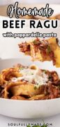 Pappardelle Beef Ragu Recipe Pinterest image