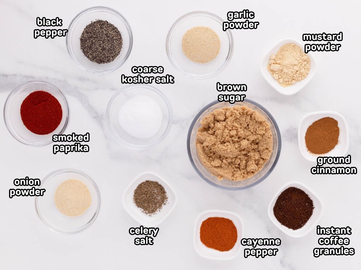 Ingredients needed to make dry rib rub.