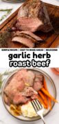 Oven Baked Garlic Herb Rump Roast recipe Pinterest image