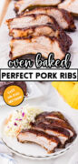 Oven Baked Pork Ribs Recipe Pinterest Image