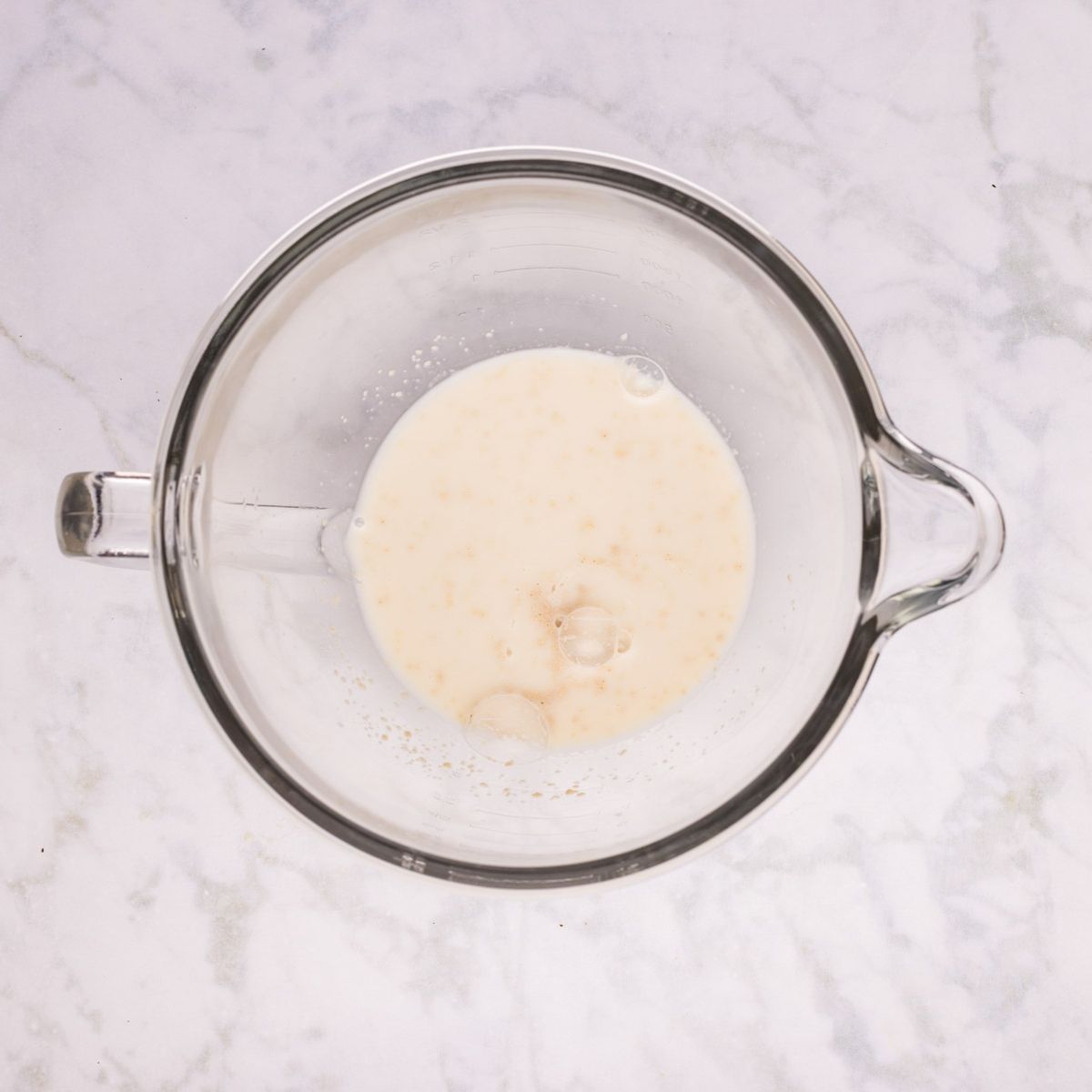 Bubbly proved yeast in a bowl.