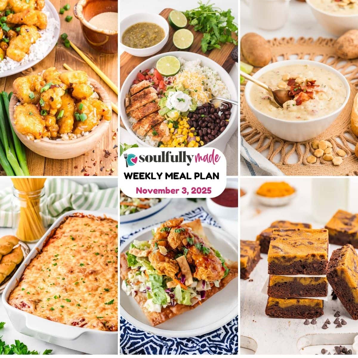 Soulfully Made weekly meal plan for November 3, 2025 image.