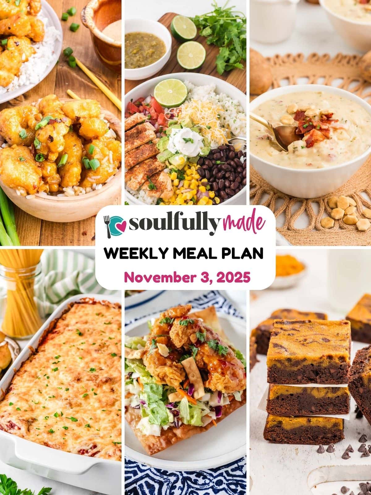 Soulfully Made weekly meal plan for November 3, 2025 image.
