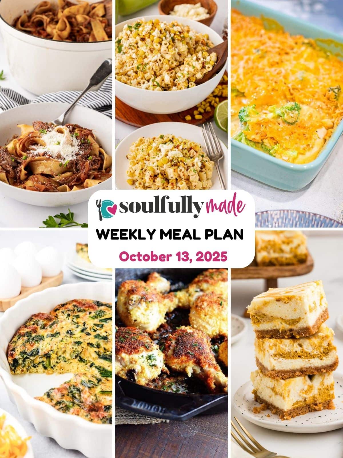 Soulfully Made weekly meal plan for October 13, 2025 image.