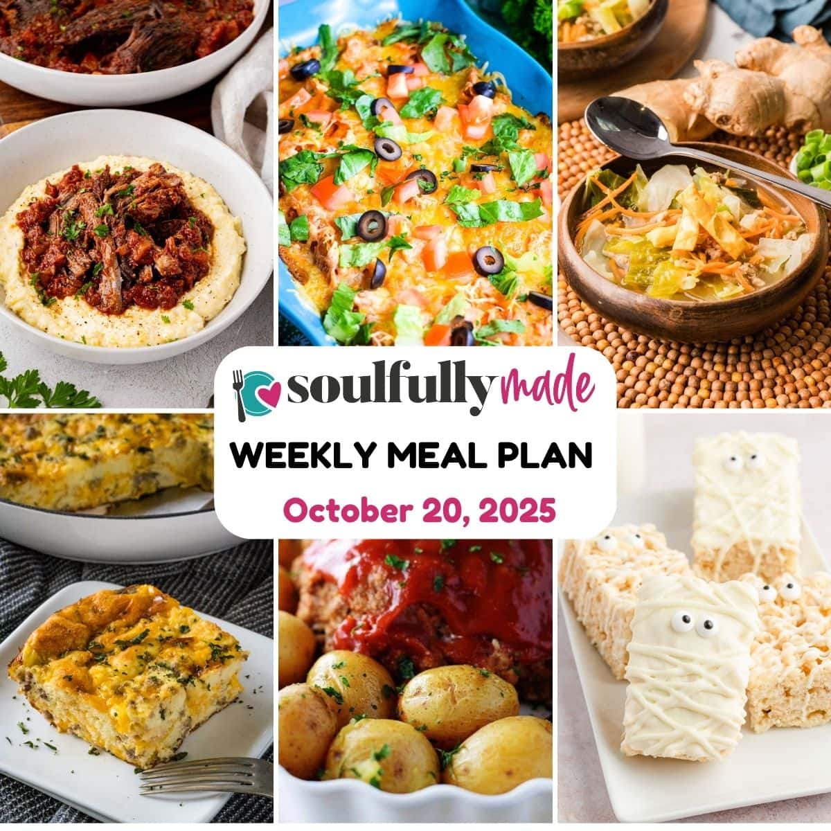 Soulfully Made weekly meal plan for October 20, 2025 image.