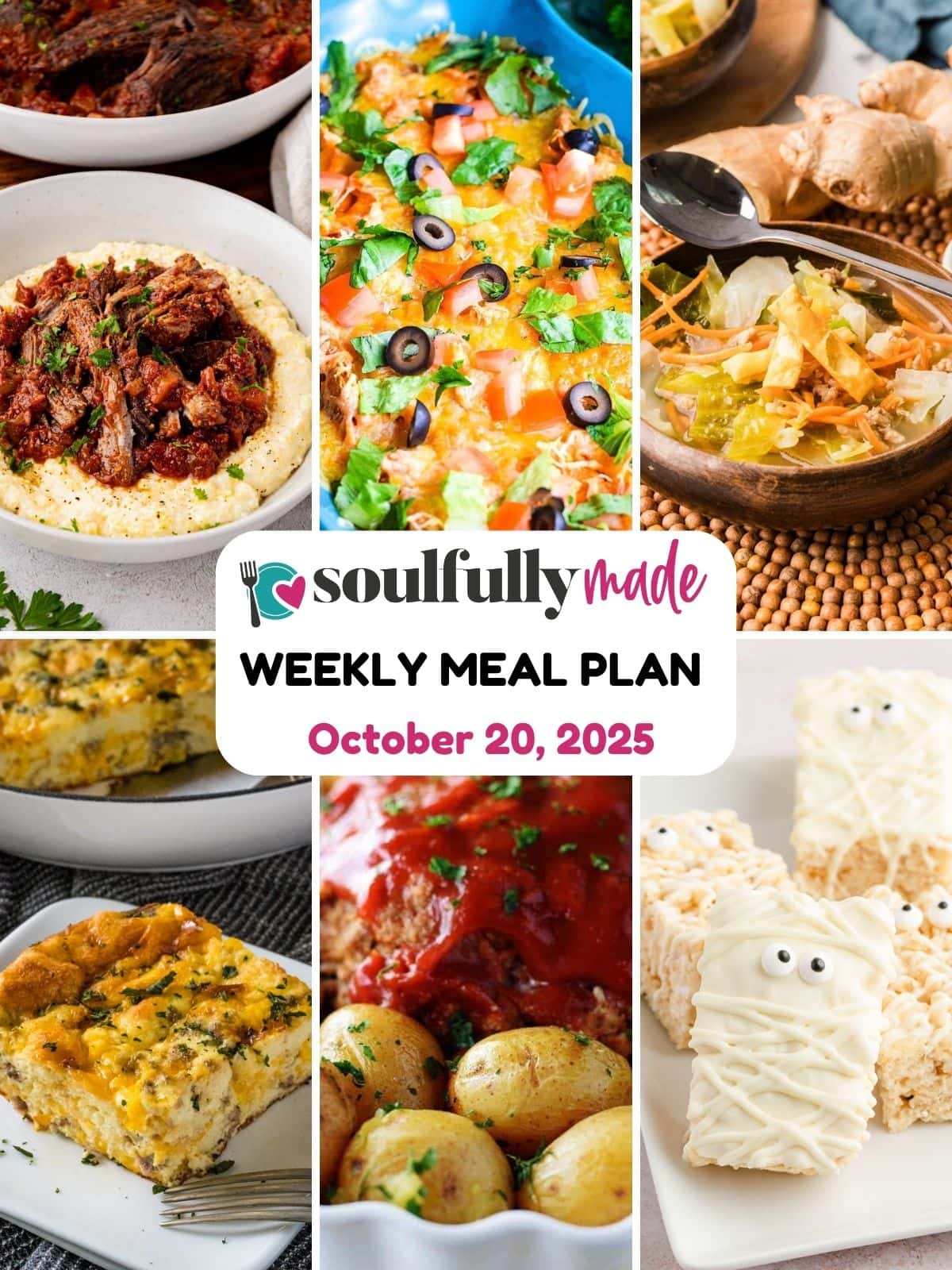 Soulfully Made weekly meal plan for October 20, 2025 image.