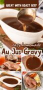 Easy Homemade Au Ju Gravy recipe Pinterest image