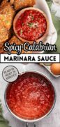 Spicy Calabrian Marinara Sauce recipe Pinterest image