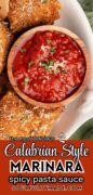 Spicy Calabrian Marinara Sauce recipe Pinterest image