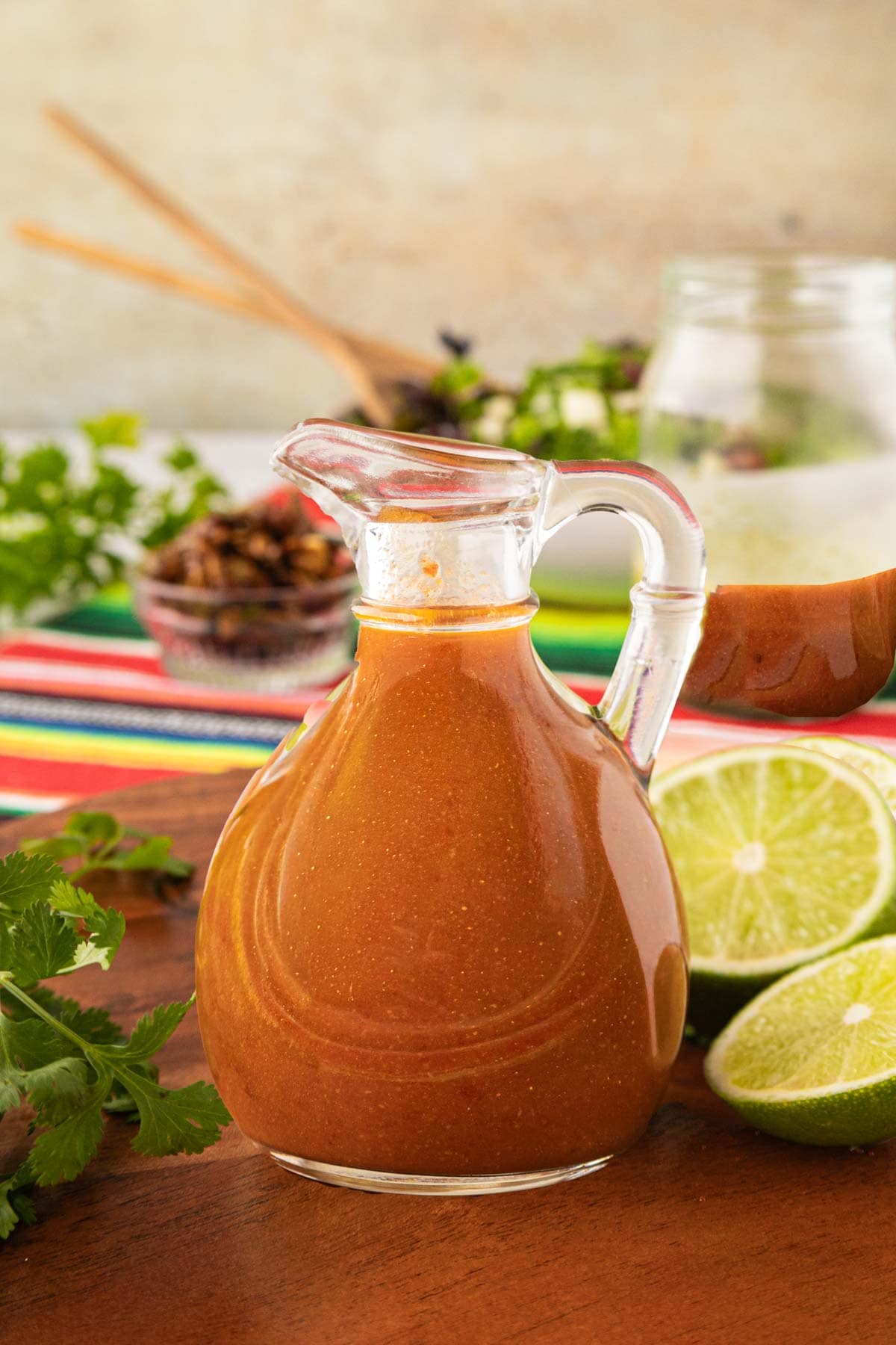 Copycat chipotle vinaigrette in a dressing bottle.