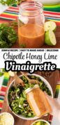 Copycat Chipotle Honey Lime Vinaigrette salad dressing recipe Pinterest image