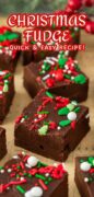 Easy Christmas Fudge recipe Pinterest image