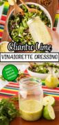 Cilantro Lime Vinaigrette Salad Dressing recipe Pinterest image