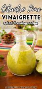 Cilantro Lime Vinaigrette Salad Dressing recipe Pinterest image
