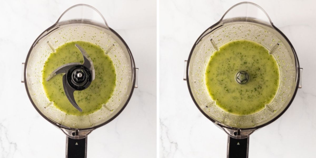 The vinaigrette after being pulsed in the blender.