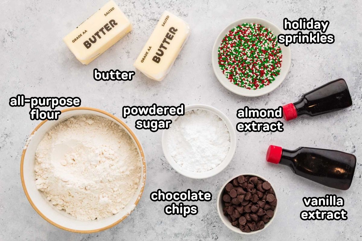 Ingredients needed to make Danish butter cookies.
