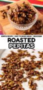 Spiced Roasted Pepitas recipe Pinterest image