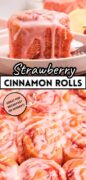 Strawberry Cinnamon Rolls recipe Pinterest image
