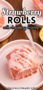 Strawberry Cinnamon Rolls recipe Pinterest image