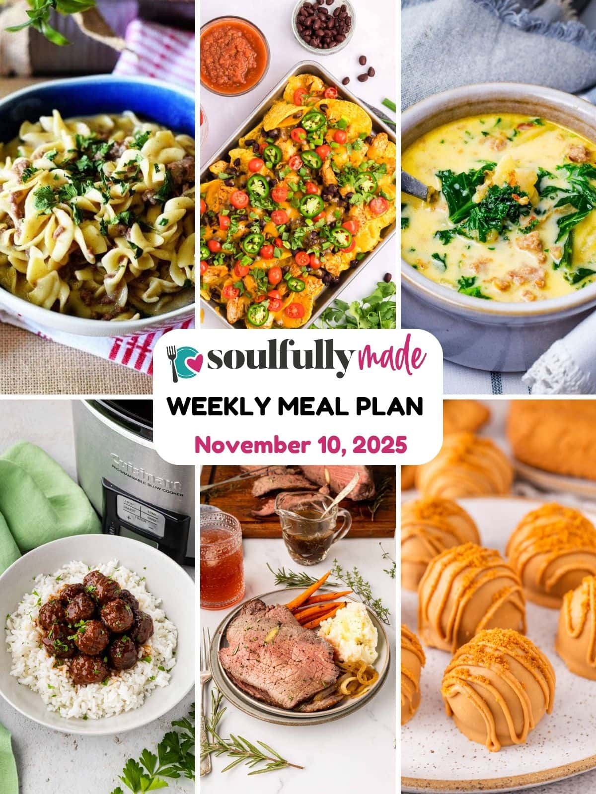 Soulfully Made weekly meal plan for November 10, 2025 image.