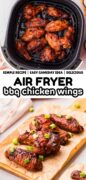 Air Fryer BBQ Chicken Wings recipe Pinterest image