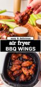Air Fryer BBQ Chicken Wings recipe Pinterest image