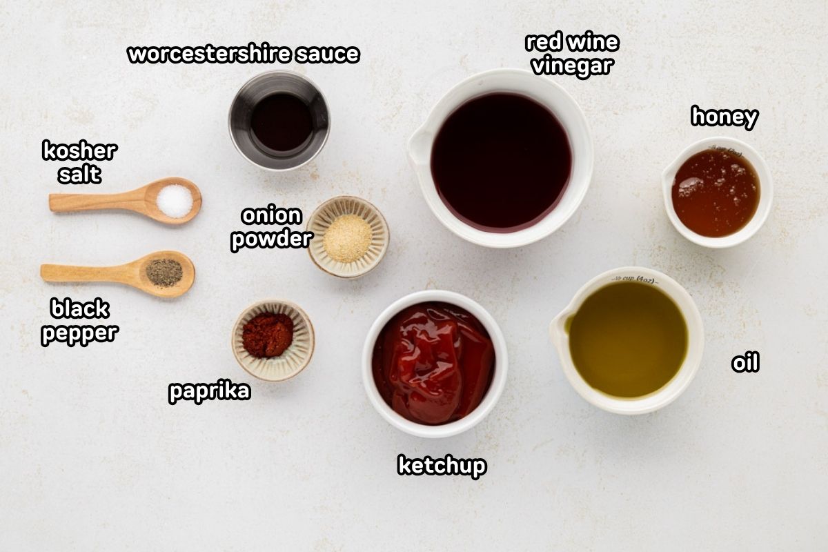 A labeled image of ingredients needed to make Catalina dressing.