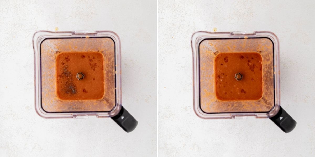 Salt and pepper added it and mix in blender.