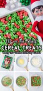 Elf On The Shelf Marshmallow Cereal Treat Bars recipe Pinterest image
