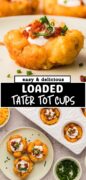 Loaded Tater Tot Cups recipe Pinterest image