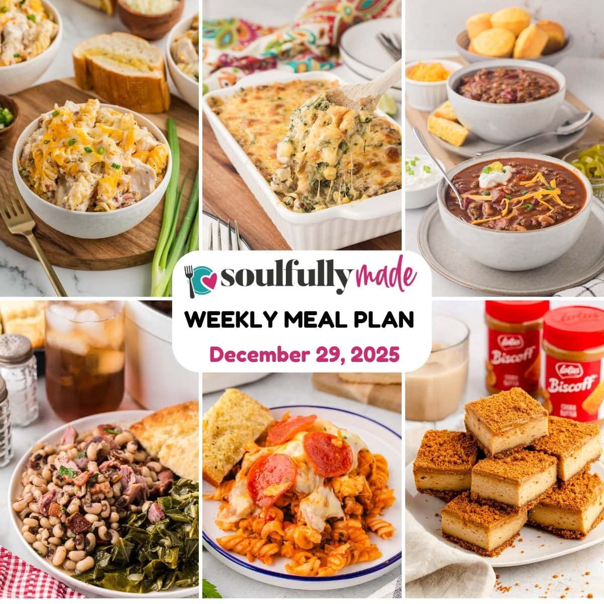 Soulfully Made weekly meal plan for December 29, 2025 image.