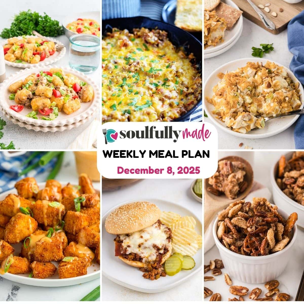 Soulfully Made weekly meal plan for December 8, 2025 image.