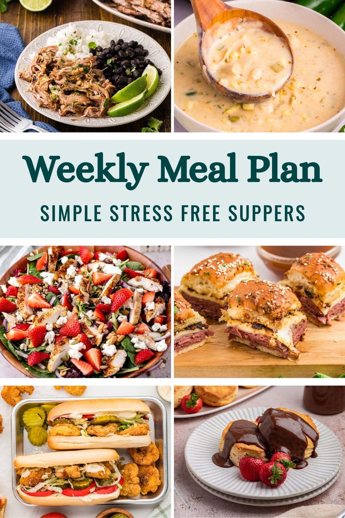 Image Graphic Weekly Meal Plan Menu for the Week of January 5, 2025.