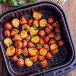 Baby roasted potatoes in an air fryer.