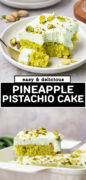Pineapple Pistachio Cake recipe Pinterest image