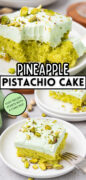 Pineapple Pistachio Cake recipe Pinterest image