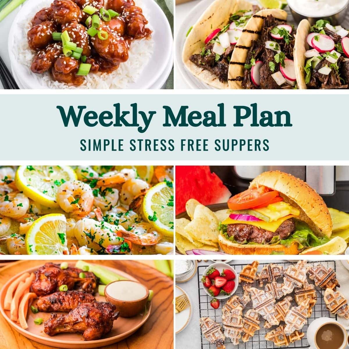 Weekly Meal Plan Menu for the Week of January 12, 2025 image graphic.