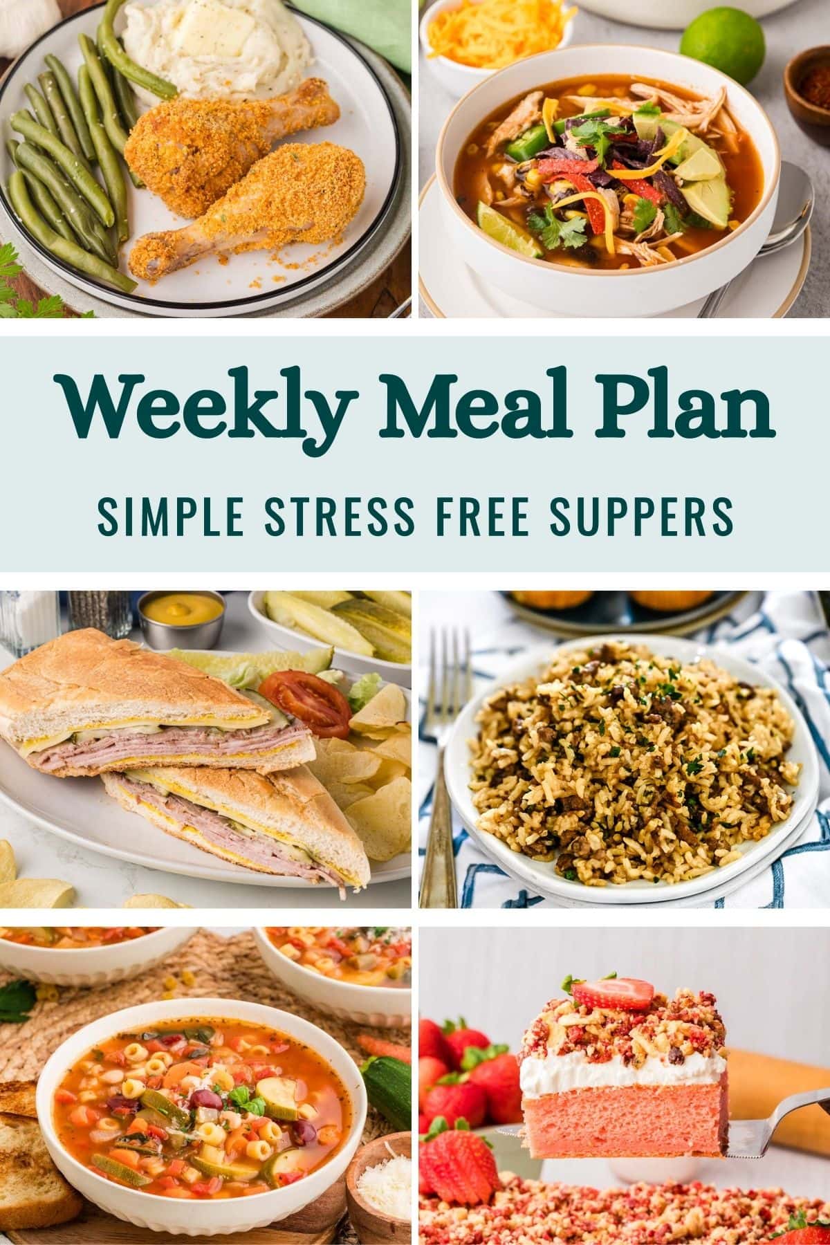 Weekly Meal Plan Menu for the Week of January 26, 2025 image graphic.
