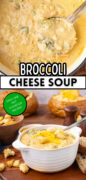 Broccoli Cheddar Soup Recipe Pinterest image