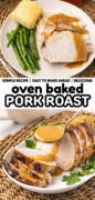 How to Roast Pork in the Oven recipe for Pork Roast Pinterest image