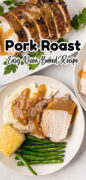 How to Roast Pork in the Oven recipe for Pork Roast Pinterest image