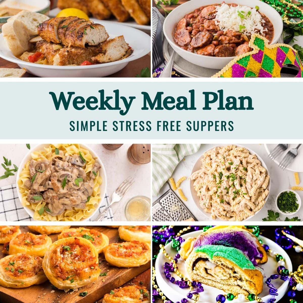 Weekly Meal Plan Menu for the Week of February 16, 2025 image graphic.