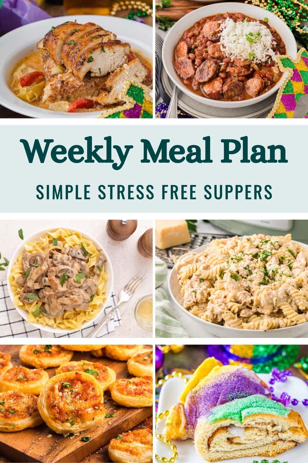 Weekly Meal Plan Menu for the Week of February 16, 2025 image graphic.