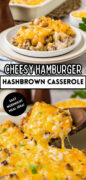 Hamburger Hash Brown Casserole Recipe Pinterest image